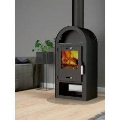 Kaminofen Magna 3.0 (UNI-1963 3.0) Stahl Schwarz 7 KW EEK: A -Hausheizung Geschäft 048126095438 AB01 100223 L