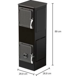 Werkstattofen Toba 2.0 (UNI 1000) Stahl Schwarz 6 KW EEK: A+ -Hausheizung Geschäft 048126095445 VM01 100223 L