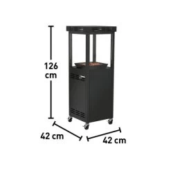 Gaskamin Ridera 6,5 KW Mit Panoramaglas Und Lava-Deko-Steinen -Hausheizung Geschäft 048126602964 VM01 221220 L