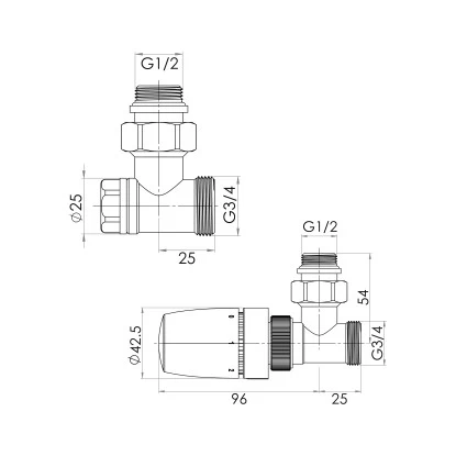 Schulte ExpressPlus Thermostat-Set "Eck" Verchromt 2 Schulte ExpressPlus Thermostat-Set "Eck" Verchromt – Bild 2
