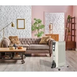 El Fuego Mobiler Elektro-Ölradiator 7 Rippen Weiß -Hausheizung Geschäft 109963 2240 12