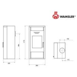 Wamsler Kaminofen Yara Sandstein Schwarz 8 KW EEK: A -Hausheizung Geschäft 1154624 picture 3