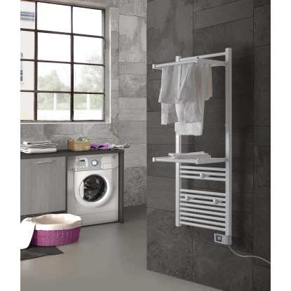 Ximax Elektrischer Handtuchwärmer Puck Inkl. Klappelement 127x50cm 500 Watt Weiß 2 Ximax Elektrischer Handtuchwärmer Puck Inkl. Klappelement 127x50cm 500 Watt Weiß – Bild 2