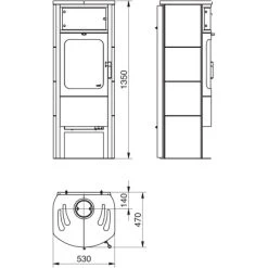 Hark Dauerbrand Kaminofen Opera-B Grande Cremeweiß 5 KW Mit Automatik EEK: A+ 17 Hark Dauerbrand Kaminofen Opera-B Grande Cremeweiß 5 KW Mit Automatik EEK: A+ -Hausheizung Geschäft 209405 1921 skizze