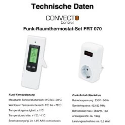 Convecto Control Funk-Raumthermostat-Set FRT 070 -Hausheizung Geschäft 243380 3652 6