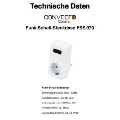 Convecto Funk-Schalt-Steckdose Control FSS 070 -Hausheizung Geschäft 243381 3652 3