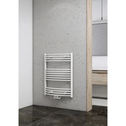 Schulte Design-Heizkörper Gebogen Mit Mittenanschluss 403 W Alpinweiß