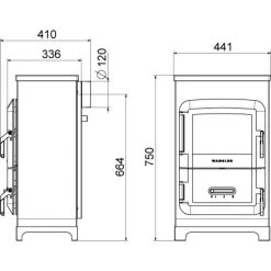 Wamsler Dauerbrand Raumheizer RH 6F Kaschmir Mit Fenster EEK: A -Hausheizung Geschäft 2993301 4432 9
