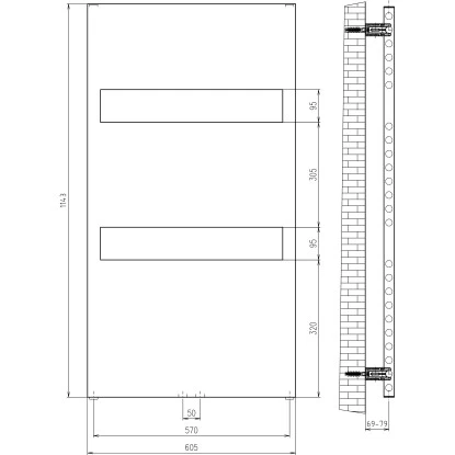 Schulte ExpressPlus Design-Heizkörper Turin Anschl. Unten HxB 114,3x60,5cm 449W 3 Schulte ExpressPlus Design-Heizkörper Turin Anschl. Unten HxB 114,3x60,5cm 449W – Bild 3