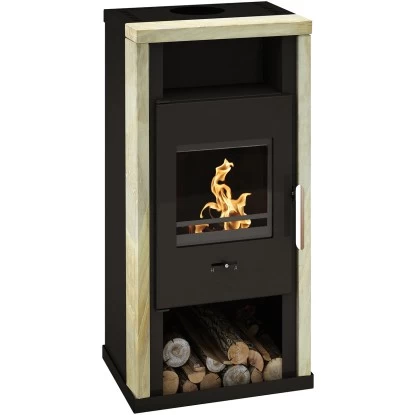 Wamsler Kaminofen Yuna Sandstein-Verkleidung Schwarz 6 KW EEK: A 1 Wamsler Kaminofen Yuna Sandstein-Verkleidung Schwarz 6 KW EEK: A