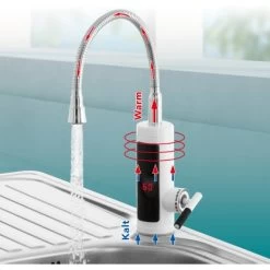 Easymaxx Warm Und Kaltwasserarmatur Mit Integriertem Durchlauferhitzer 3600 W -Hausheizung Geschäft 4052926017378 4257 09 A