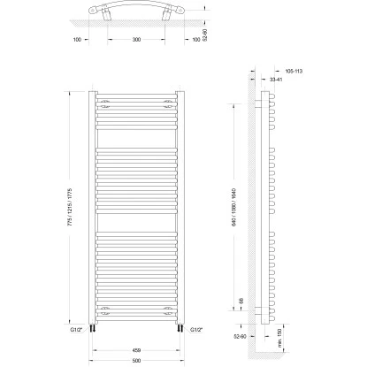 Schulte ExpressPlus Design-Heizkörper München Rund HxB 121,5 X 50 Cm 580 W 5 Schulte ExpressPlus Design-Heizkörper München Rund HxB 121,5 X 50 Cm 580 W – Bild 5