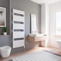 Schulte Badheizkörper Turin Steckerfertig Heizstab 3 R Alpinweiß 170,3 X 60,5 Cm