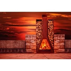 Ferrum Art Design Kaminofen Twin 1-0518 Rostbraun -Hausheizung Geschäft 4251119715187 3464 2 1