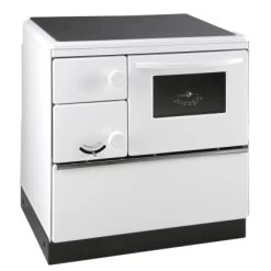 Thorma Dauerbrandherd Ökonom 75 DeLuxe Stahl Weiß Emailliert 7 KW Rechts