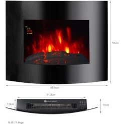EL Fuego Elektrowandkamin Aarau Oval Schwarz 1,8 KW 29 EL Fuego Elektrowandkamin Aarau Oval Schwarz 1,8 KW -Hausheizung Geschäft 4416202 2240 AY0628 3