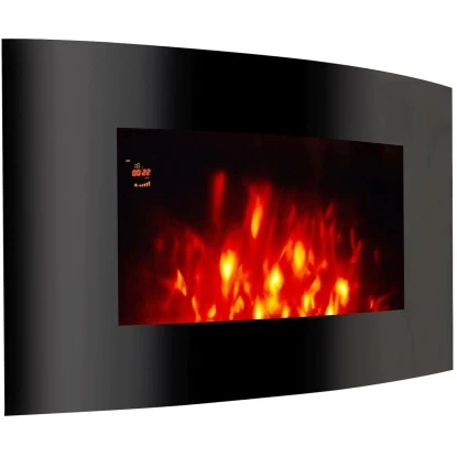 EL Fuego Elektrokamin Zürich Schwarz LED-Beleuchtung Dimmbar 2 KW 2 EL Fuego Elektrokamin Zürich Schwarz LED-Beleuchtung Dimmbar 2 KW – Bild 2