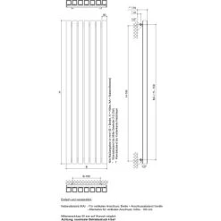 Ximax Raumheizkörper Erupto Quadrat 1800 X 585 Mm Weiß 1824 Watt -Hausheizung Geschäft 5551 erupto quadrat skizze