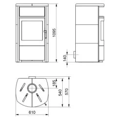 Hark Dauerbrand-Kaminofen Taifun Meteorschwarz Kacheln 8 KW Automatik EEK: A+ -Hausheizung Geschäft 6049506 VM01