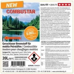 Brennstoff Combustar 20 L -Hausheizung Geschäft 698 20l combustar etikette