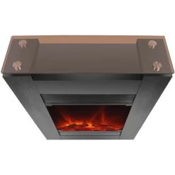 EL Fuego Elektrokamin Tessin Schwarz Mit Heizung Dimmbar 1,8 KW -Hausheizung Geschäft 6 2240 AY0627 Detailfoto 1