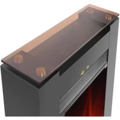 EL Fuego Elektrokamin Tessin Schwarz Mit Heizung Dimmbar 1,8 KW -Hausheizung Geschäft 6 2240 AY0627 Detailfoto 6