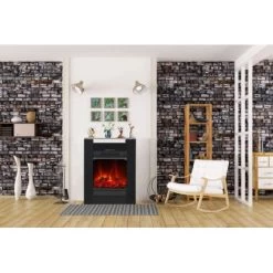 EL Fuego Elektrokamin Tessin Schwarz Mit Heizung Dimmbar 1,8 KW -Hausheizung Geschäft 6 2240 AY0627 Milieufoto 2