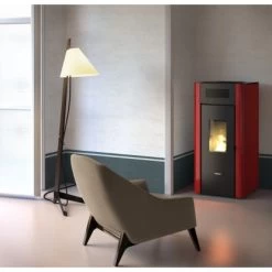 Freepoint Pelletofen Amaranto 9 Stahl Bordeaux 2,5-9,5 KW EEK: A+ -Hausheizung Geschäft 8053859014775 1099 18552 2