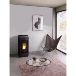 FreePoint Pelletofen Life 9 Stahl Schwarz-Titan 2,5 KW - 8,5 KW EEK: A+ -Hausheizung Geschäft 8053859014904 1009 AB 01