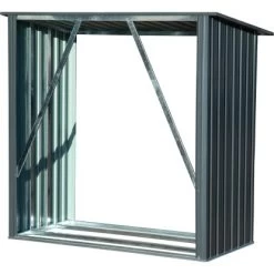 Dobar Kaminholzregal Madera Metall Grau 163 Cm X 83 Cm X 154 Cm -Hausheizung Geschäft 859472 4637 3