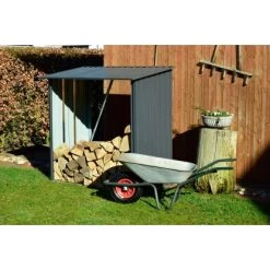 Dobar Kaminholzregal Madera Metall Grau 163 Cm X 83 Cm X 154 Cm -Hausheizung Geschäft 859472 4637 5