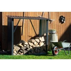 Dobar Kaminholzregal Madera Metall Grau 163 Cm X 83 Cm X 154 Cm -Hausheizung Geschäft 859472 4637 6