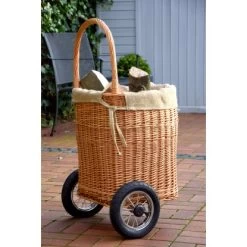 Dobar Kaminholzwagen Aus Weide Mit Metallrädern & Reifen 44 Cm X 43 Cm X 93 Cm -Hausheizung Geschäft 859474 4637 10
