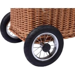 Dobar Kaminholzwagen Aus Weide Mit Metallrädern & Reifen 44 Cm X 43 Cm X 93 Cm -Hausheizung Geschäft 859474 4637 6