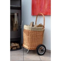 Dobar Kaminholzwagen Aus Weide Mit Metallrädern & Reifen 44 Cm X 43 Cm X 93 Cm -Hausheizung Geschäft 859474 4637 7
