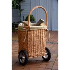 Dobar Kaminholzwagen Aus Weide Mit Metallrädern & Reifen 44 Cm X 43 Cm X 93 Cm -Hausheizung Geschäft 859474 4637 9