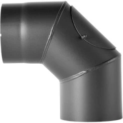 Bertrams Bogen Für Ofen 90 ° Geschweißt Mit Tür 2 Mm Gussgrau Ø 150 Mm