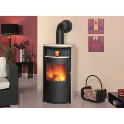 Hark Dauerbrand-Kaminofen Taifun Schwarz Kacheln Creme 8 KW Automatik EEK: A+ -Hausheizung Geschäft 9413899 picture 2