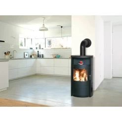 Hark Dauerbrand-Kaminofen Taifun Meteorschwarz Kacheln 8 KW Automatik EEK: A+ -Hausheizung Geschäft eor schwarz Anwendungsbild